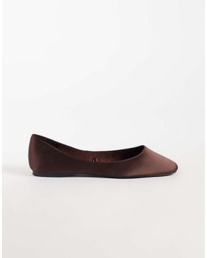 Mango Satijnen Ballerina's - Bruin