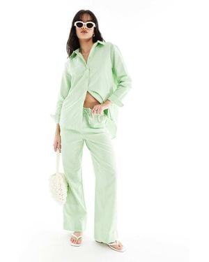 Jdy Wide Leg Trouser Co-ord Light Pinstripe - Green