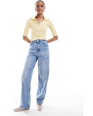ASOS Asos design tall - jean bouffant à taille haute - moyen clair - Bleu