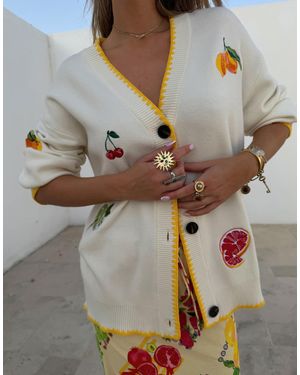 Never Fully Dressed Knit Fruit Cardigan - Blue