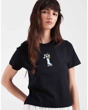 JJXX Spring Flower Print Baby Tee - Black