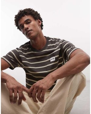 Stan Ray Stripe Short Sleeve Pocket T-shirt - Brown