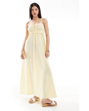 esmé studios Esmee Exclusive Maxi Beach Dress With Tie Straps And Bow Detail - White