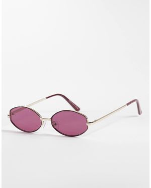 Aire Objective Slim Oval Metal Sunglasses - Pink