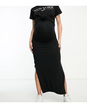 Mama.licious Falda Larga Negra De Punto De Mamalicious Maternity - Negro