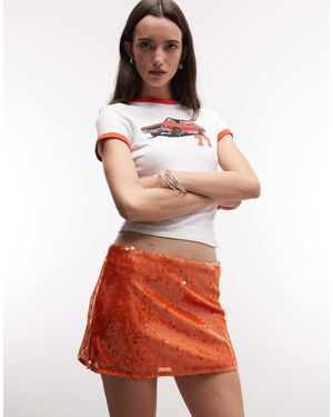 Collusion Minigonna Con Paillettes - Rosso