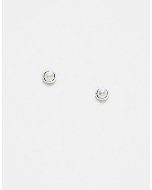 Kingsley Ryan Clous d'oreilles à motif petite perle en argent massif - Métallisé