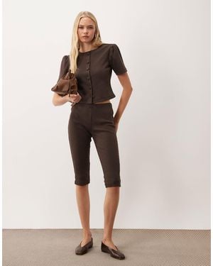 Miss Selfridge Capri Pant Co-ord - Brown