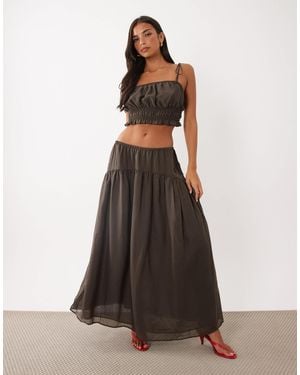 ASOS Geraffter co-ord-maxirock - Weiß