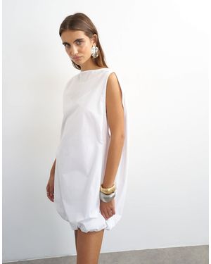 TOPSHOP – cape-minikleid aus popeline - Weiß