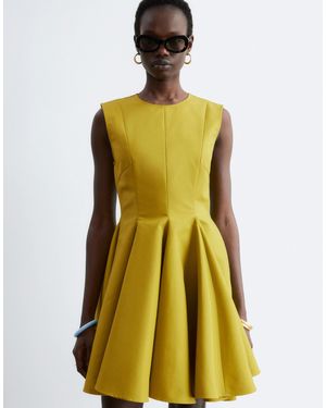 & Other Stories Structured Mini Dress With Circle Skirt - Yellow