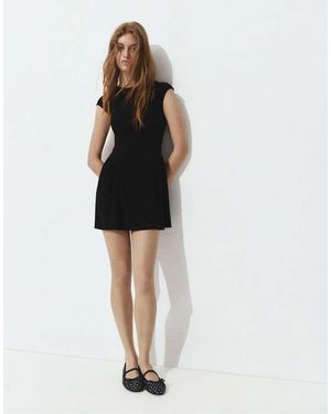 Pull&Bear Short Gathered Dress - Black