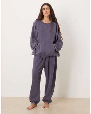 Free People Intimately Fp Slow It Down Cozy Wide Leg Trackies - Blue