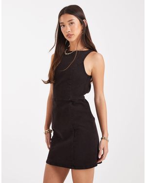 ASOS – mini-jeanskleid - Schwarz