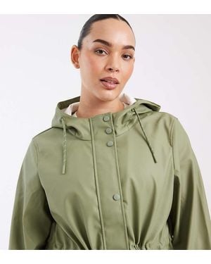 Vero Moda Coated Jacket With Hood - Green