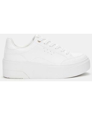 Pull&Bear Platform Trainers - White