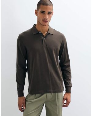 GANT Pima Long Sleeve Polo - Black
