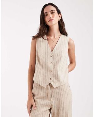 Object Mix & Match Tailoried Waistcoat Co-ord - Natural