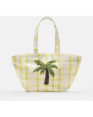 Pull&Bear Cabas à rayures - écru - Métallisé