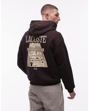 Lacoste Back Print Hoodie - Brown