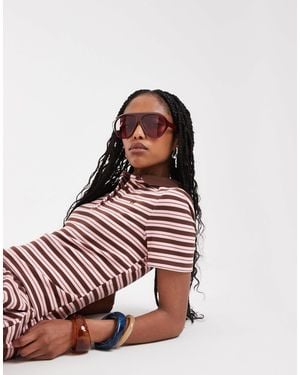 Wanderdoll Frankie Premium Jersey Short Sleeve Polo Top - Brown