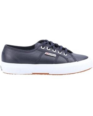 Superga 2750 Tumbled Leather Shoe - Blue