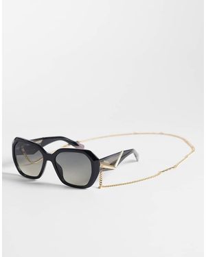 Missoni Sunglasses Missoni Oversized Chain Sunglasses With Shaded Lenses - Metallic