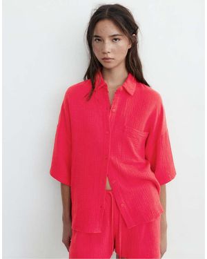 Pull&Bear Camicia A Maniche Corte - Rosso