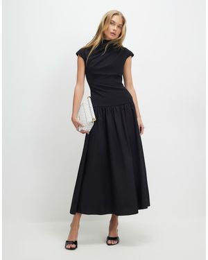River Island Short Sleeve Hybrid Drape Maxi Dress - Black