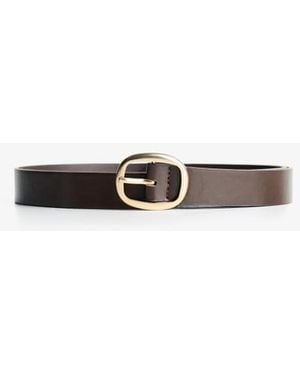 Bershka Thin Faux Leather Belt - White