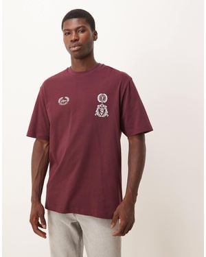 ASOS Relaxed Fit T-shirt With Print Detail - Red