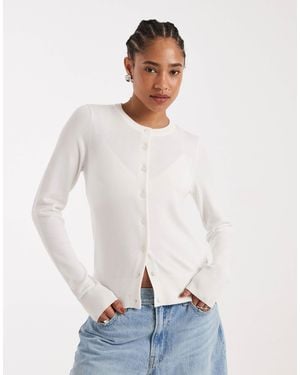New Look – strickjacke aus feinstrick - Weiß