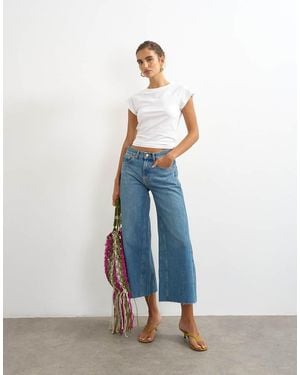 TOPSHOP Awkward Crop Jeans - Blue