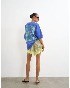 TOPSHOP Graphic 'palm' Oversized T-shirt - Blue