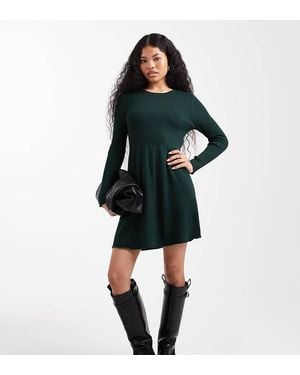 Only Petite Mini Knitted Skater Dress - Green