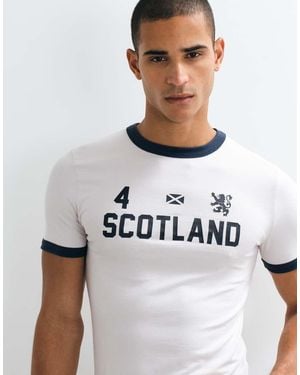 ASOS Muscle Ringer T-shirt With Scotland Football Graphic - White