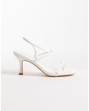 Glamorous Sandalias Blancas Minimalistas De Tacón De -Blanco