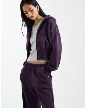 Cotton On Slouchy Zip Through Hoodie - Purple