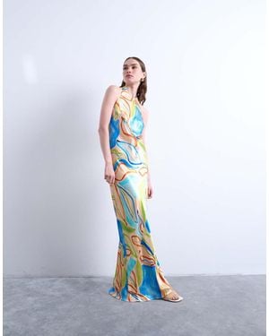 TOPSHOP Halter Neck Maxi Dress - White