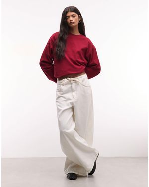 Weekday Oversize-t-shirt mit langen ärmeln - Rot
