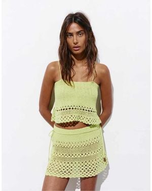 Pull&Bear Gehaakte Top Met Bandjes - Groen
