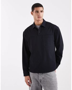 ASOS Oversized Overhead Rugby Shirt - Blue