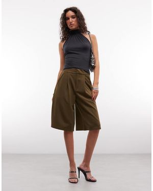 ASOS Slinky Twill Tailored Bermuda Shorts - Natural