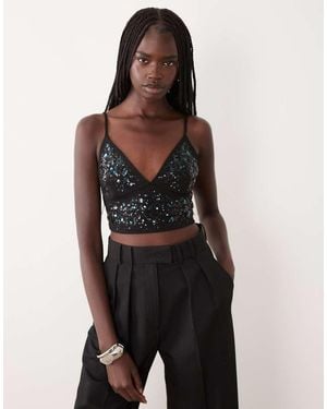 Miss Selfridge Embellished Bralette - Black