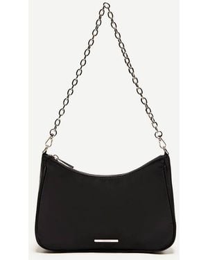 Bershka Satin Crossbody Bag With Chain - White
