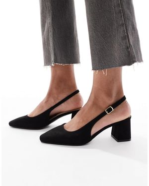 New Look Suedette Slingback Heeled Shoe - Black