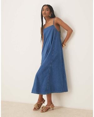 Nobody's Child Jazmine Trapeze Denim Midi Dress - Blue
