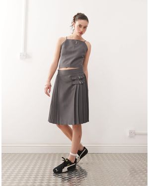 Collusion Tailored Midi Kilt - White