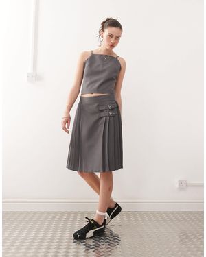 Collusion Tailored Midi Kilt - White