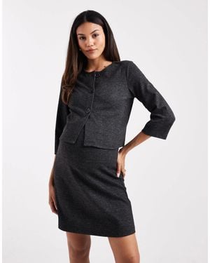 Mama.licious Mamalicious Maternity Cropped Knitted Button Front Top Co-ord - Blue